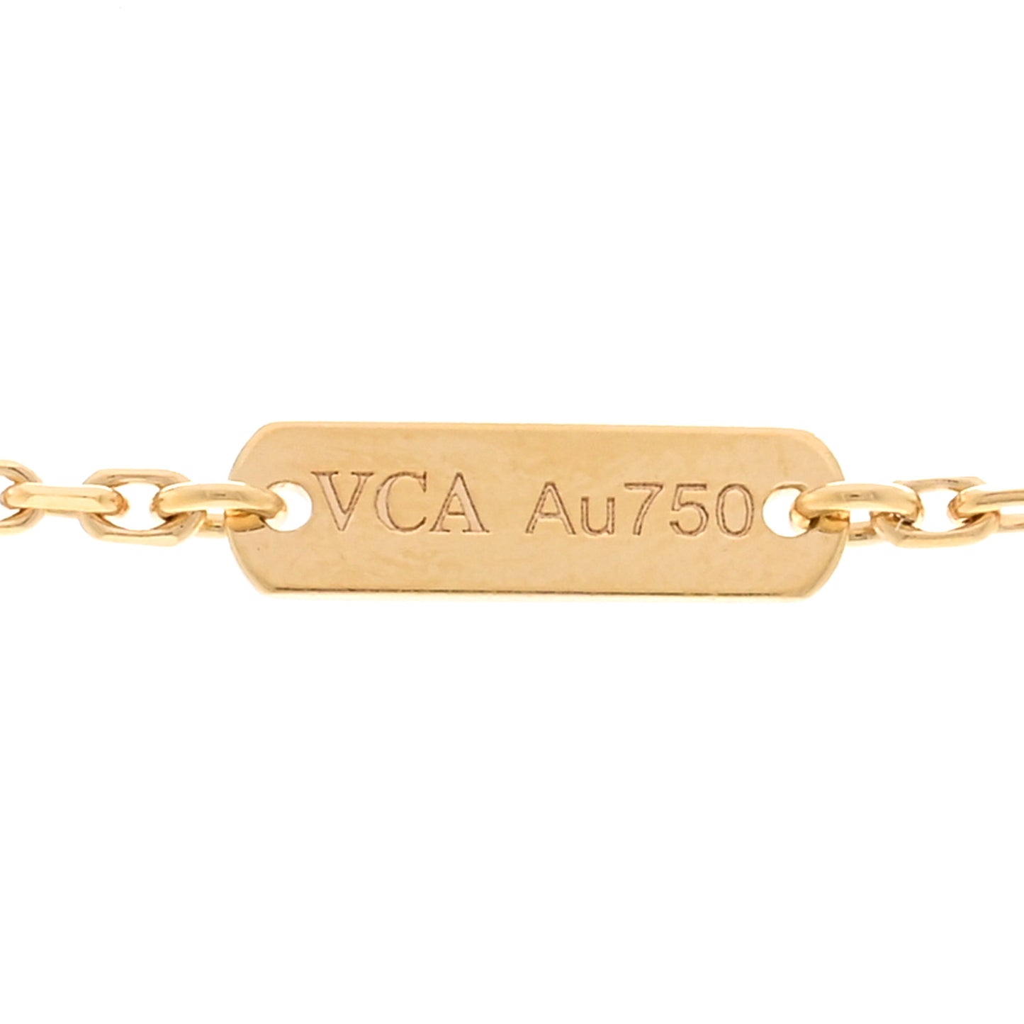 18K Yellow Gold Guilloche Vintage Alhambra Pendant Necklace