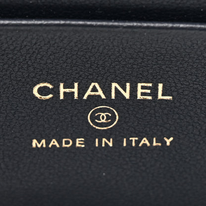 Chanel Wool Plaid Quilted Small Vanity Case With Chain Blue 5 of 10