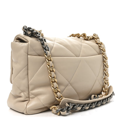 Chanel Lambskin Quilted Large Chanel 19 Flap Beige 3 of 10