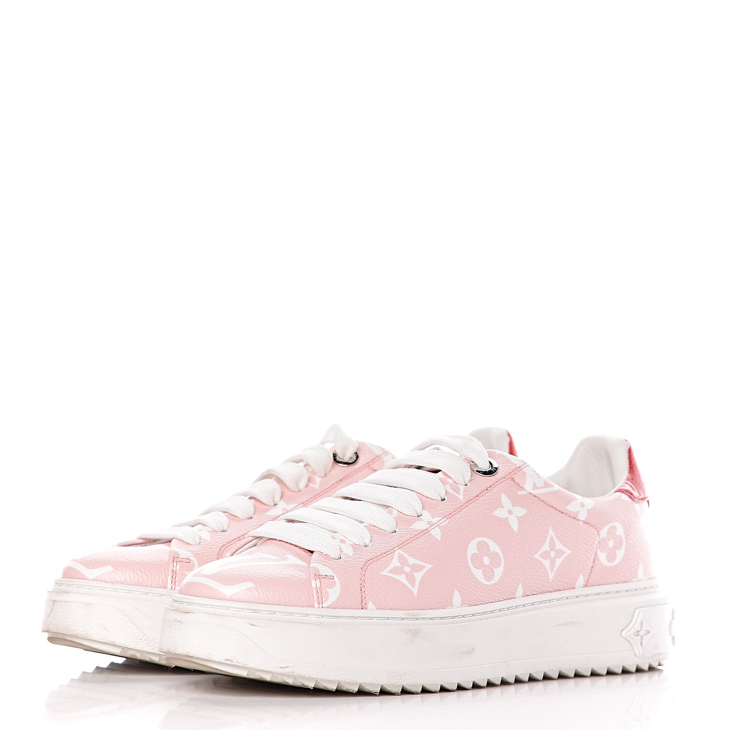 Louis Vuitton Monogram Giant Time Out Sneakers 37 Rose Rouge 3 of 11