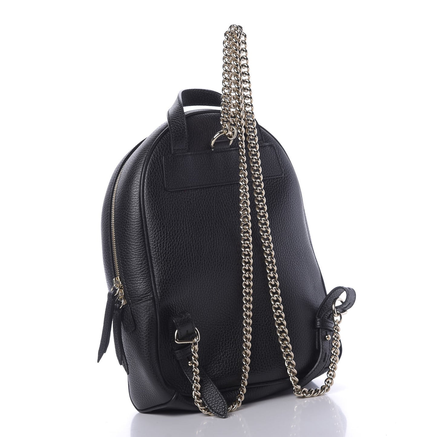 Pebbled Calfskin Soho Chain Backpack Black