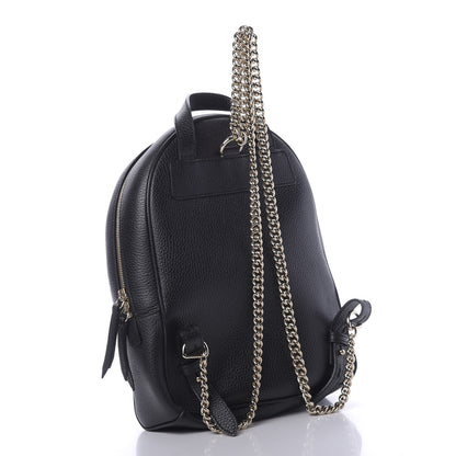 Gucci Pebbled Calfskin Soho Chain Backpack Black 2 of 9
