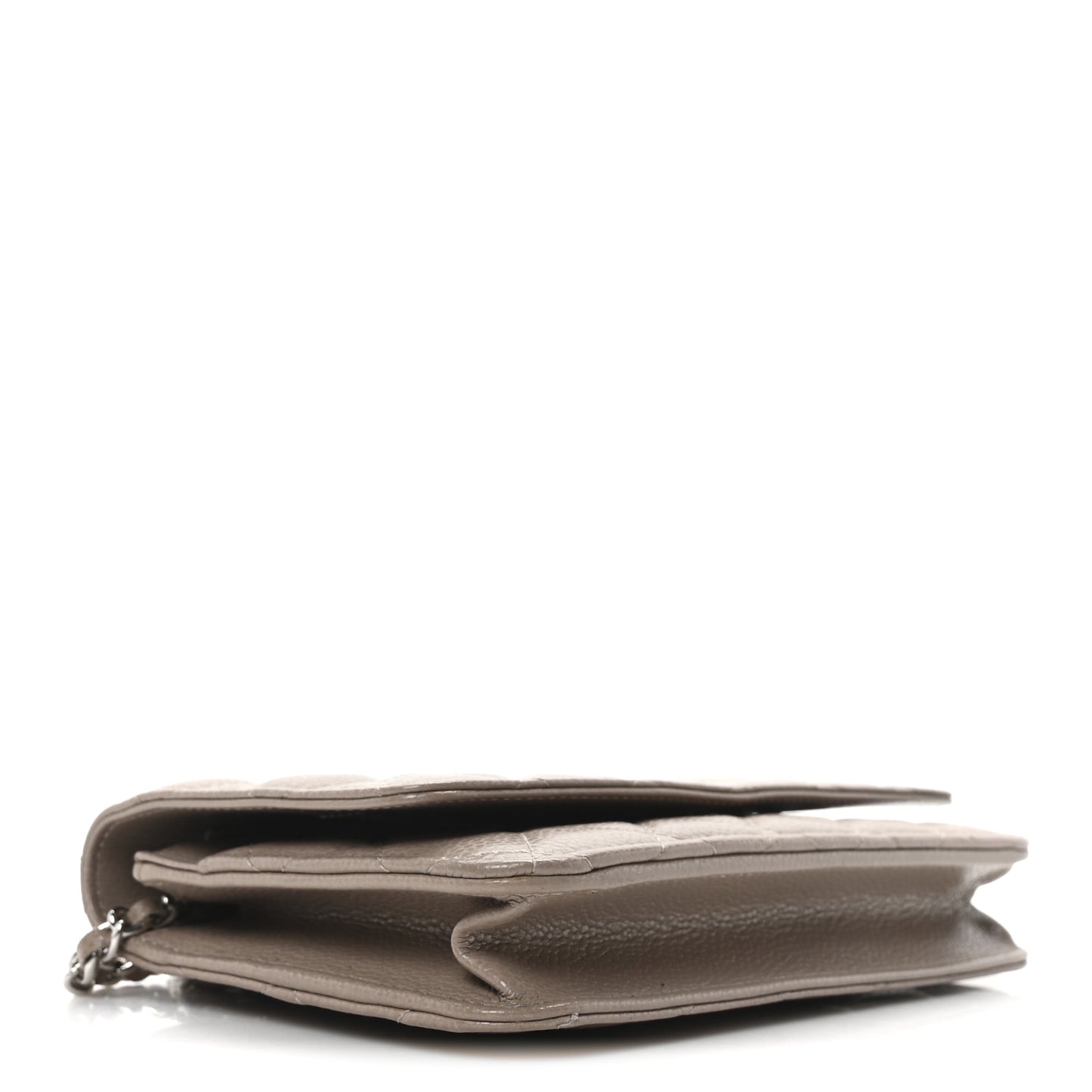 Caviar Quilted Wallet on Chain WOC Dark Beige