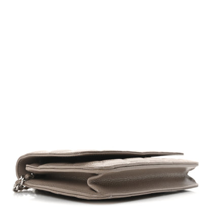 Chanel Caviar Quilted Wallet on Chain WOC Dark Beige 4 of 11