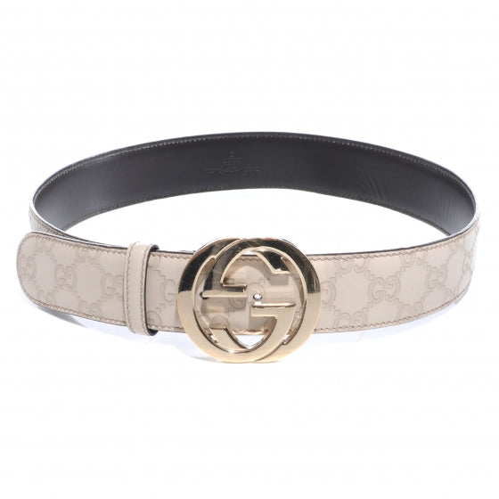 Guccissima Interlocking G Belt 80 32 Ivory