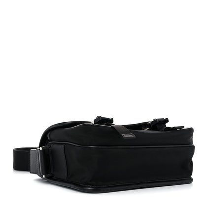 Prada Re-Nylon Saffiano Pocket Double Snap Buckle Shoulder Bag Black 4 of 13