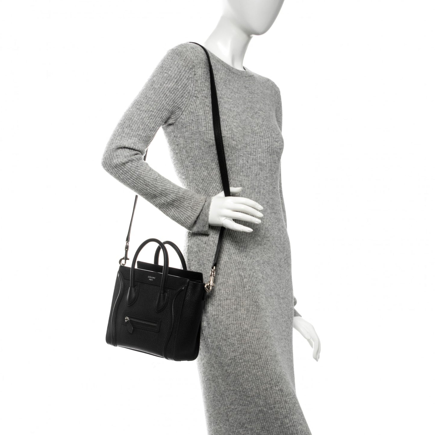 Drummed Calfskin Nano Luggage Black