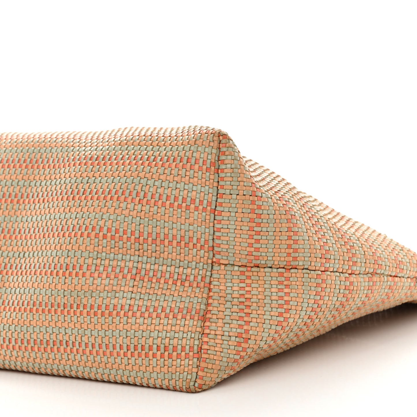 Woven Straw Raffia Roll Tote Orange Multicolor