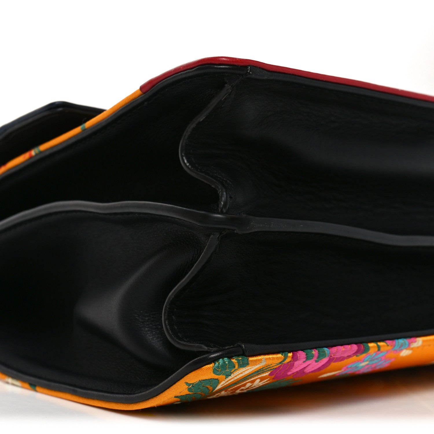 Gucci Satin Calfskin Bamboo Web Tokyo Print Medium Dionysus Top Handle Bag Giallo Multicolor Blue Agata Hibiscus Red 9 of 10