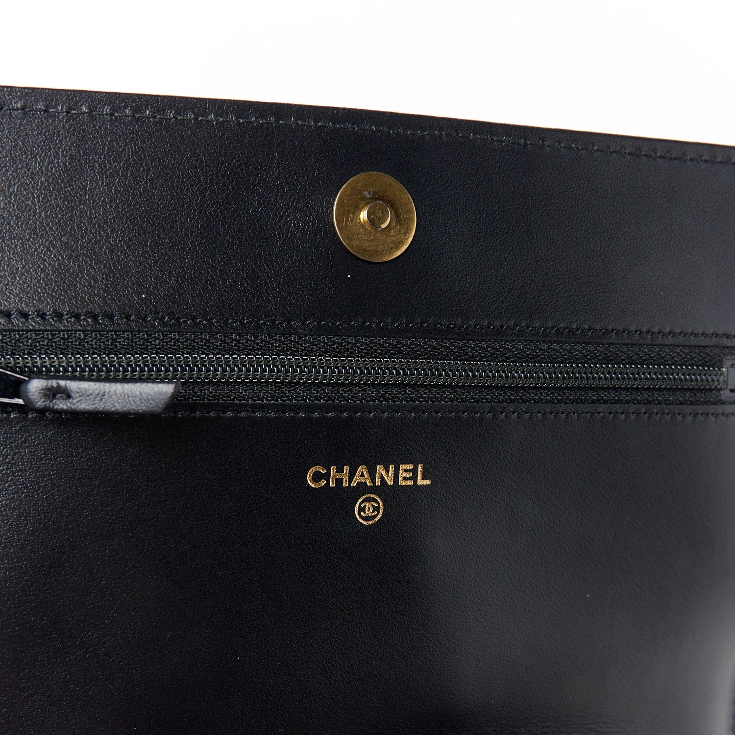 Chanel Caviar Chevron Quilted Boy Wallet On Chain WOC Black 6 of 11