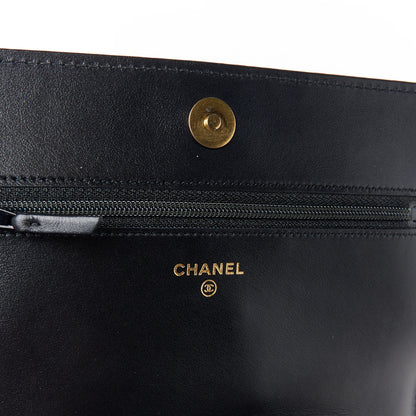 Chanel Caviar Chevron Quilted Boy Wallet On Chain WOC Black 6 of 11