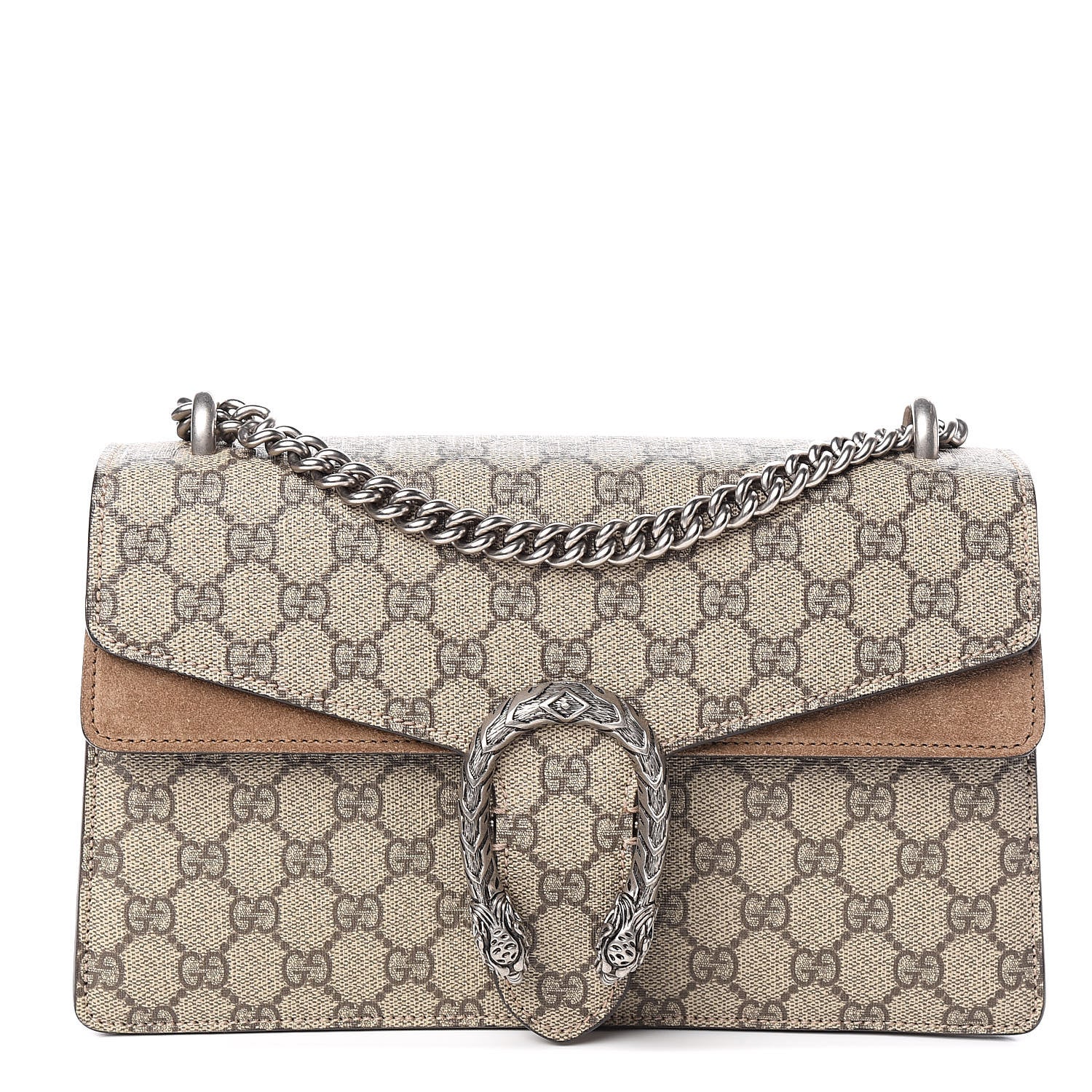 Gucci GG Supreme Monogram Small Dionysus Shoulder Bag Taupe 1 of 11