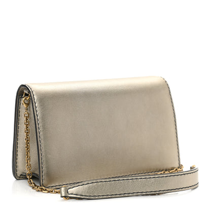 Christian Dior Metallic Calfskin Mini J'Adior Wallet On Chain Pouch Gold 2 of 15