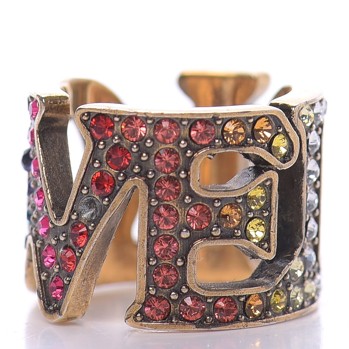 Metal Crystal Loved Ring 6 Multicolor