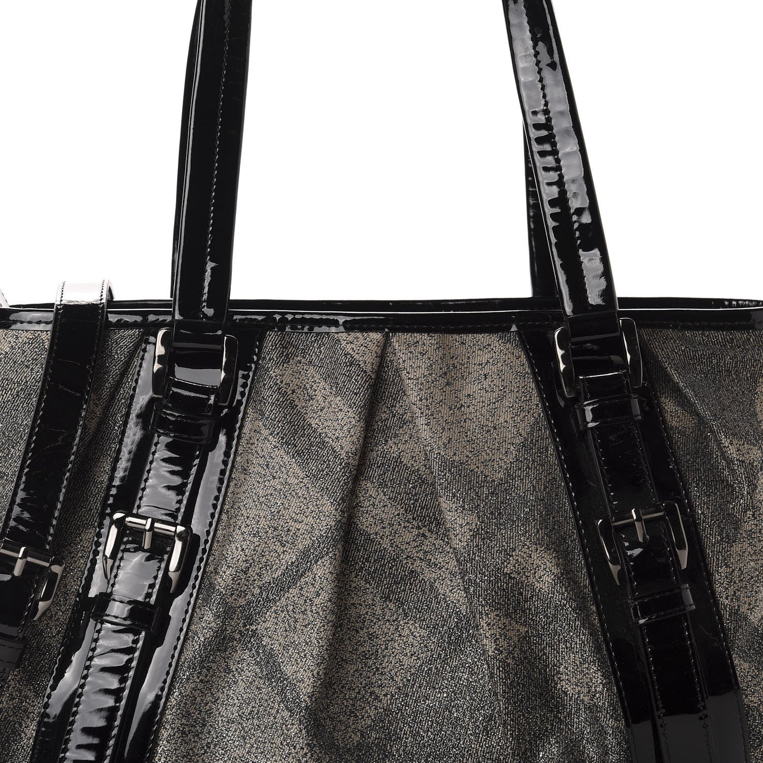 Burberry Shimmer Check Degrade Medium Tote Black 12 of 12