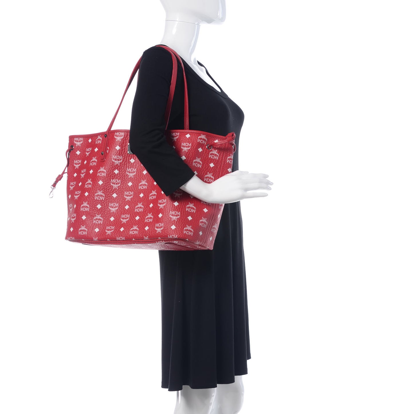Visetos Medium Reversible Shopper Tote Ruby Red