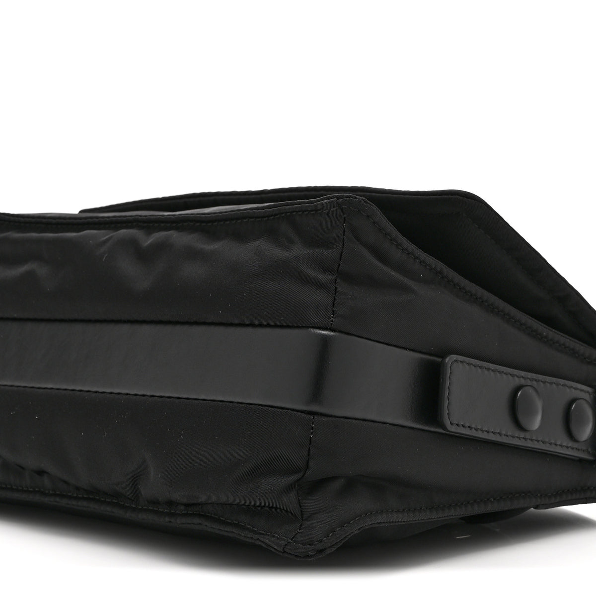 Re-Nylon Vitello Padded Small Flap Shoulder Bag Black