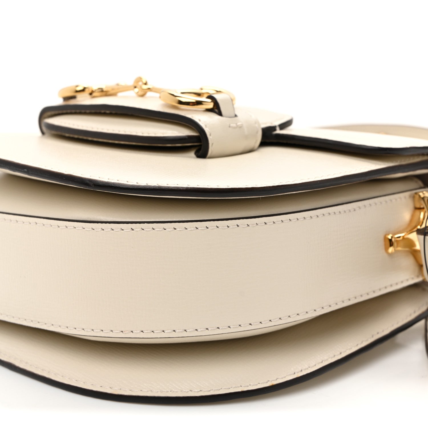 Gucci Azalea Calfskin Mini Horsebit 1955 Rounded Shoulder Bag Mystic White 11 of 11