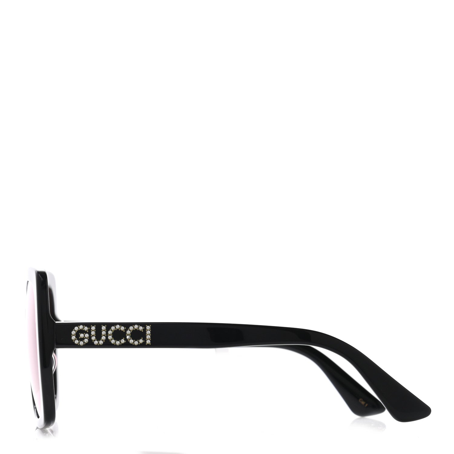 Gucci Crystal Square Frame GG Sunglasses GG0418S Black Pink 3 of 7