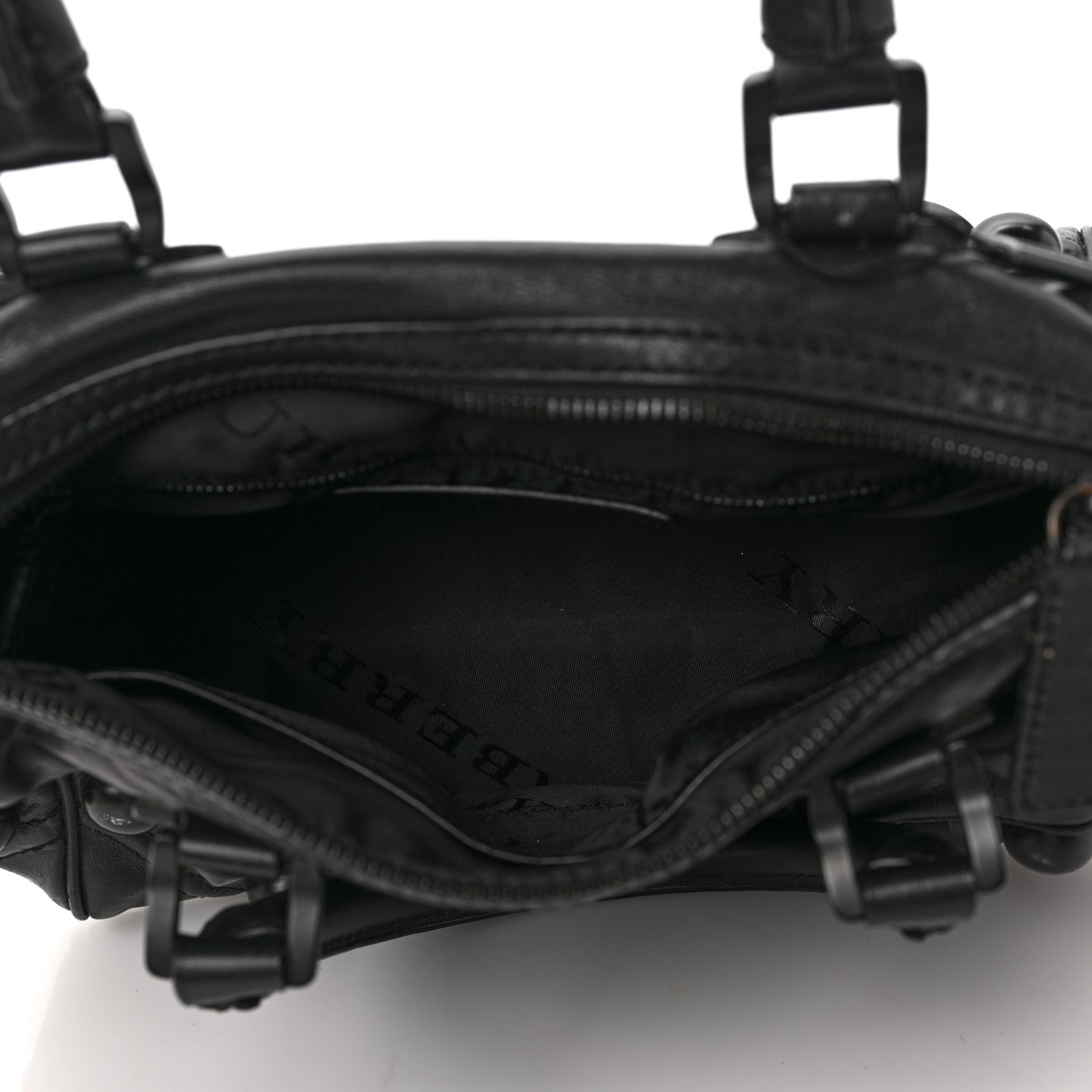 Calfskin Mega Stud Chester Bowling Bag Black