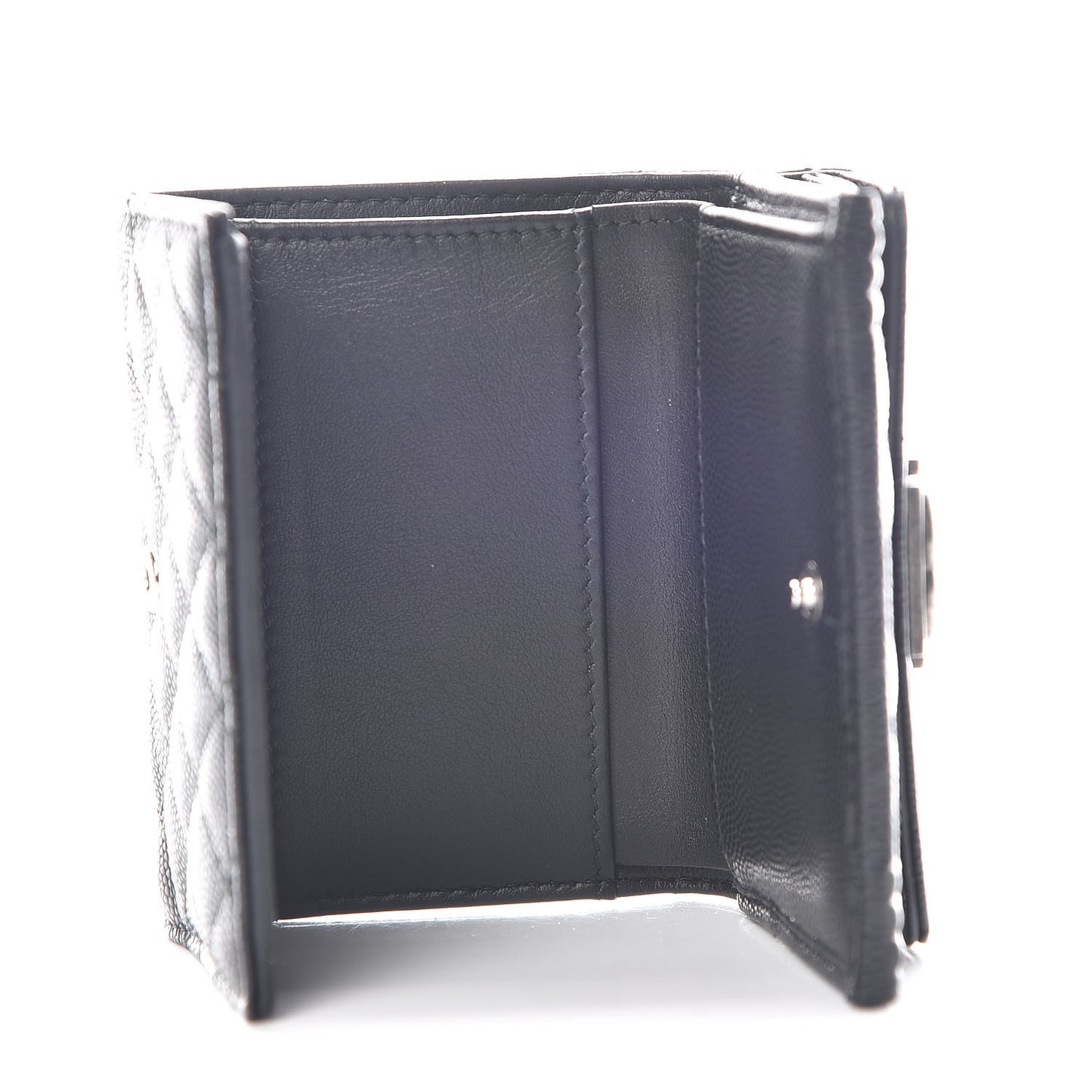 Caviar Quilted Small Boy Flap Wallet Black