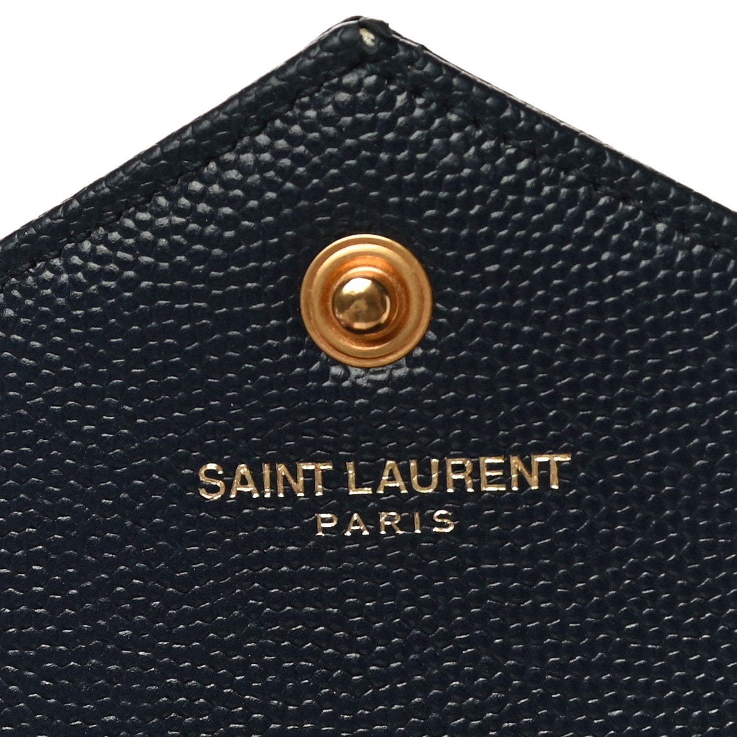 Saint Laurent Grain De Poudre Matelasse Chevron Monogram Chain Wallet Deep Marine 6 of 9