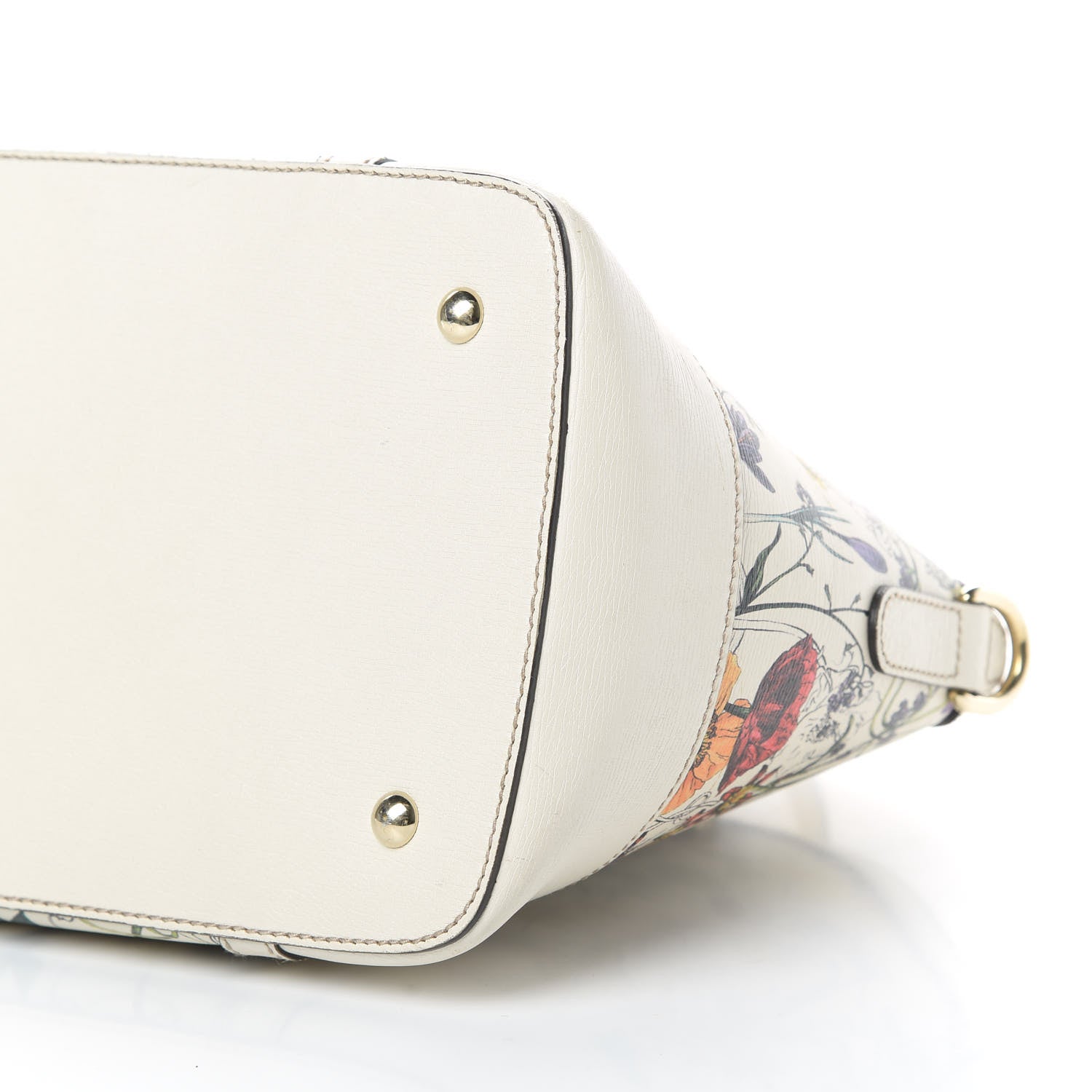 Gucci Canvas Flora Infinity Medium Nice Top Handle Dome Bag White 10 of 14