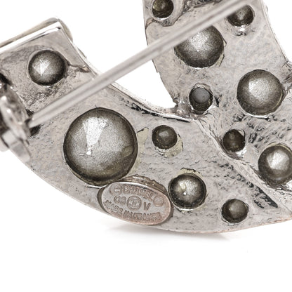 Chanel Crystal CC Brooch Silver 4 of 4
