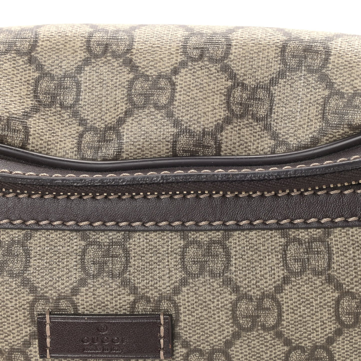GG Supreme Monogram Belt Bag Dark Brown