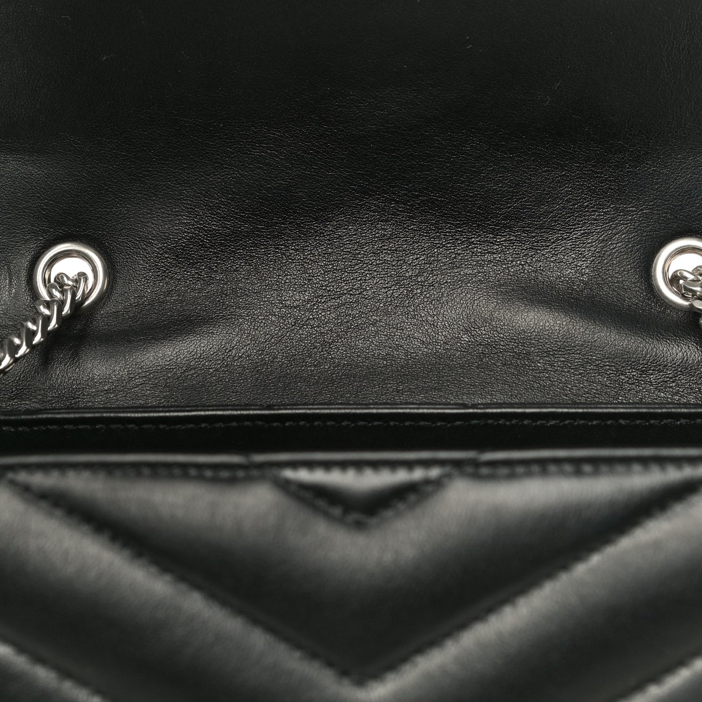 Calfskin Y Quilted Monogram Small Loulou Chain Satchel Black