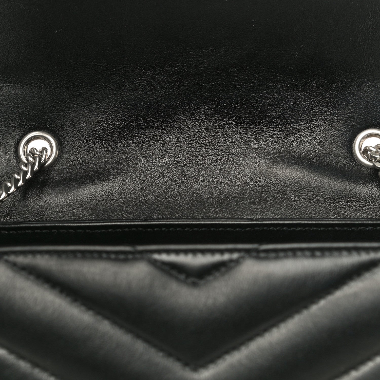 Saint Laurent Calfskin Y Quilted Monogram Small Loulou Chain Satchel Black 13 of 13