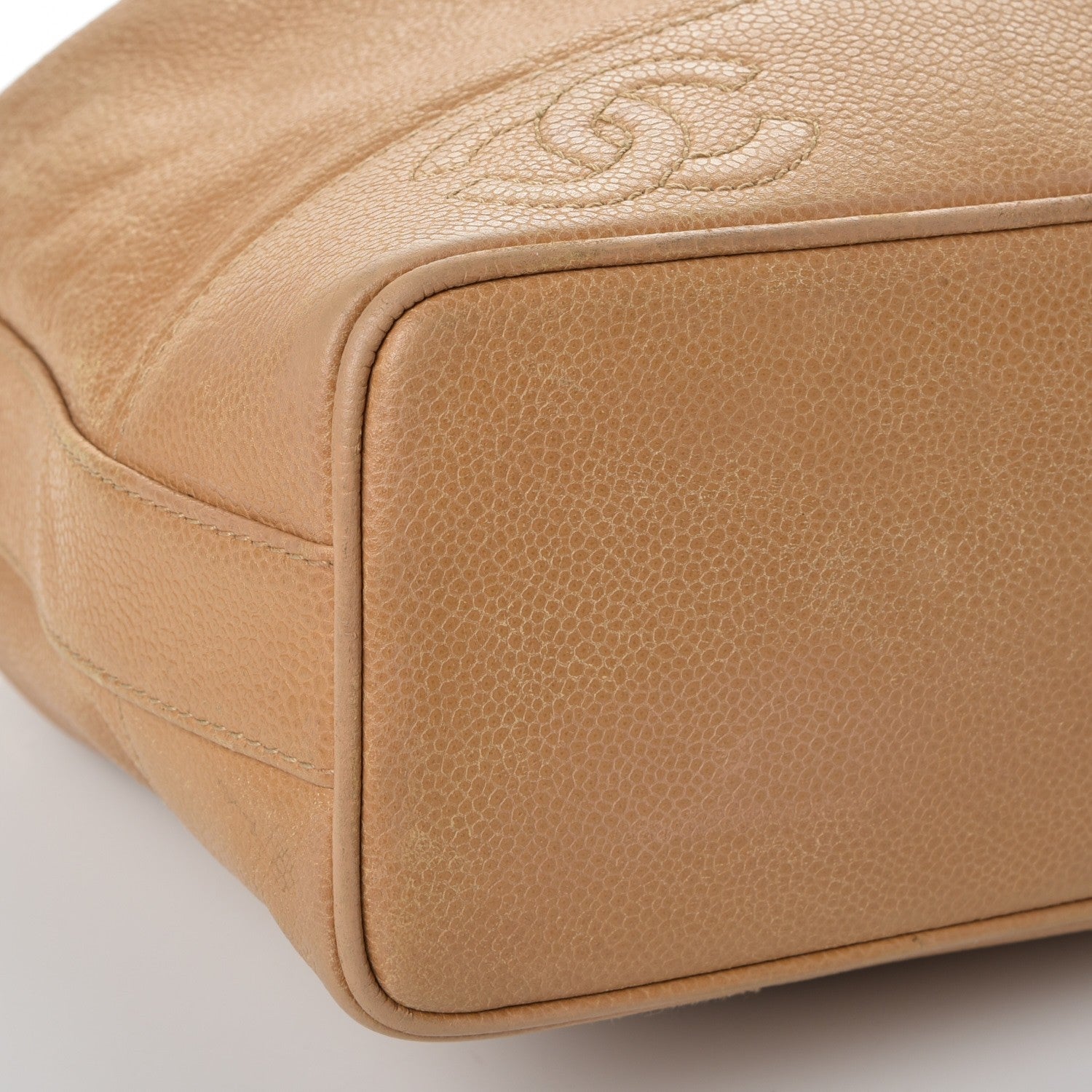 Chanel Caviar Drawstring Shoulder Bag Beige 13 of 14