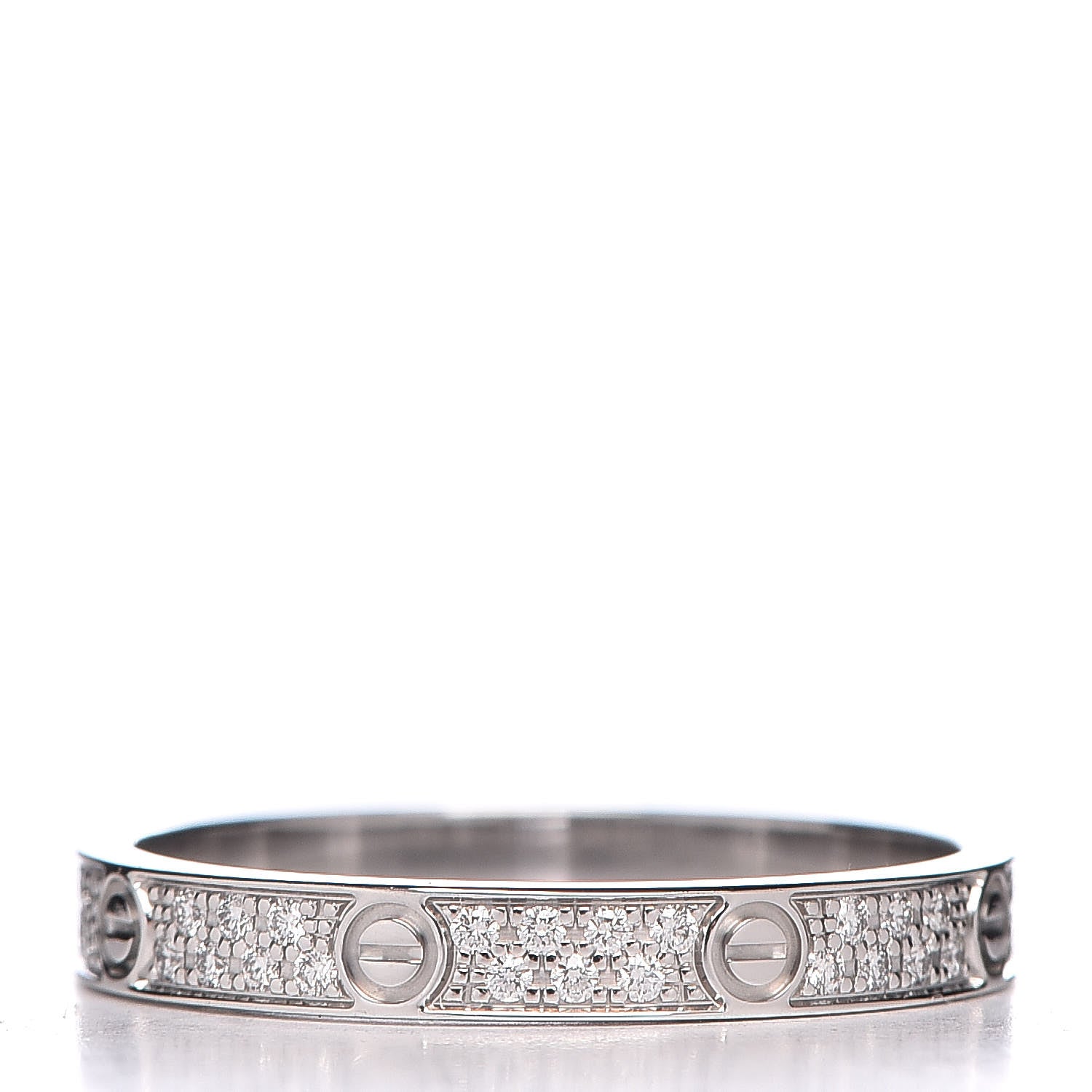 Cartier 18K White Gold Diamond 2.6mm LOVE Paved Band Ring 50 5.25 3 of 5