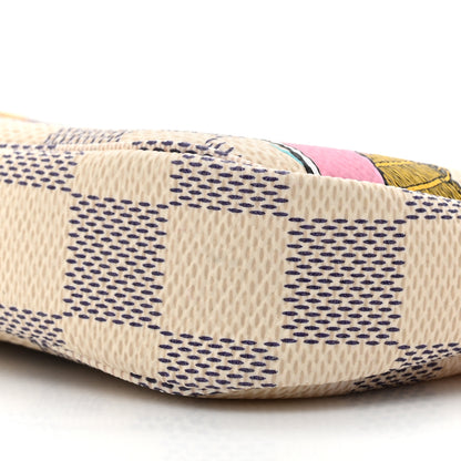 Louis Vuitton Damier Azur 2021 Christmas Animation Hollywood Mini Pochette Accessories Fuchsia 9 of 12