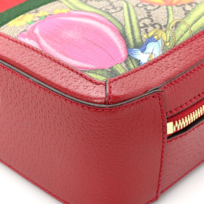 Gucci GG Supreme Monogram Flora Web Small Ophidia Top Handle Shoulder Bag Hibiscus Red 17 of 20