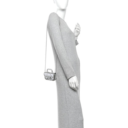 Chanel Mirror Calfskin Small Top Handle Clutch With Chain Silver 2 of 10