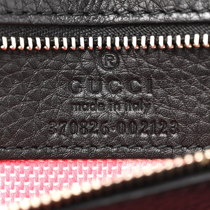 Gucci Pebbled Calfskin Medium Bamboo Daily Flap Shoulder Bag Black 6 of 15