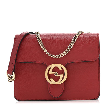 Gucci Dollar Calfskin Small Interlocking G Shoulder Bag Red 1 of 11