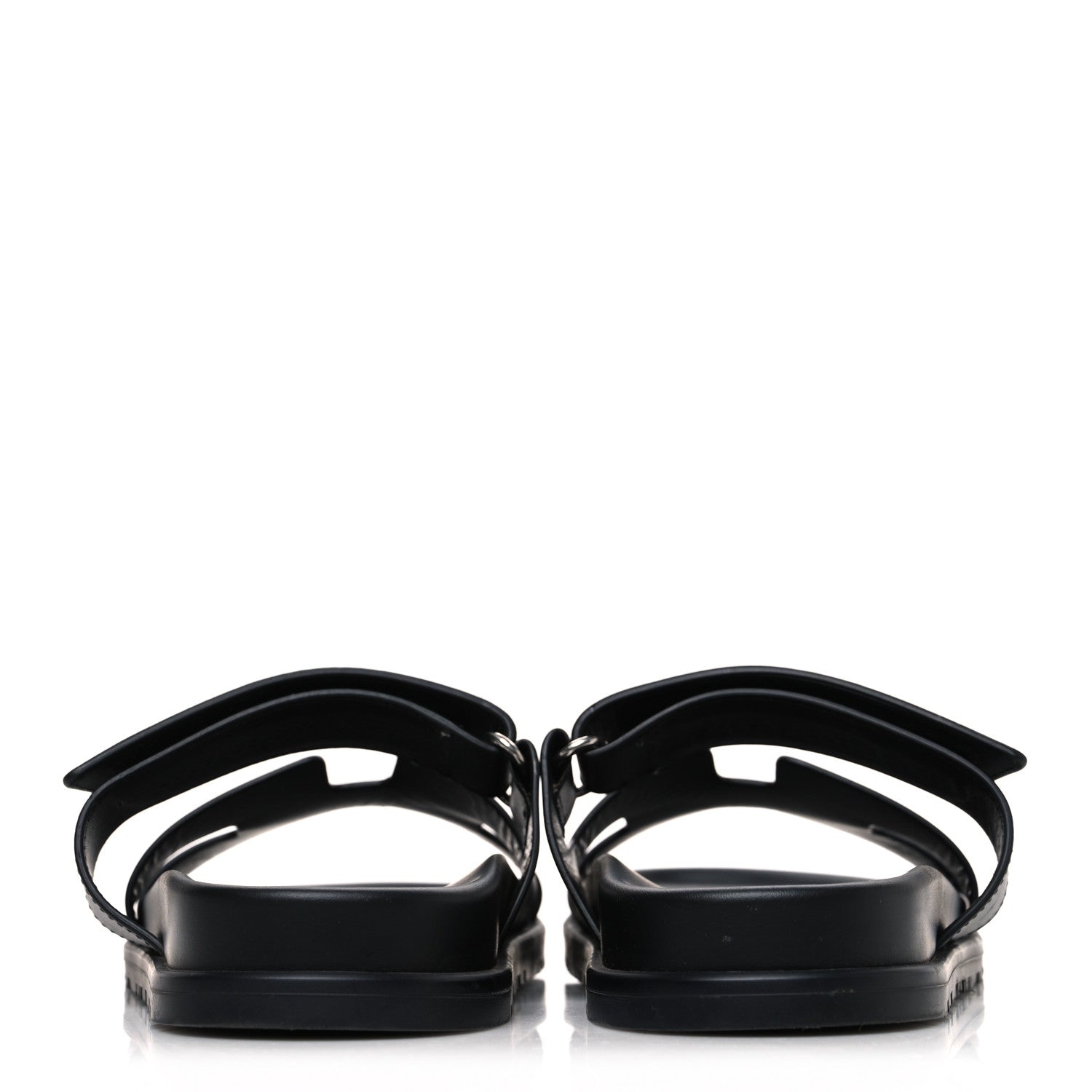 Hermes Calfskin Womens Chypre Sandals 37.5 Black 6 of 10