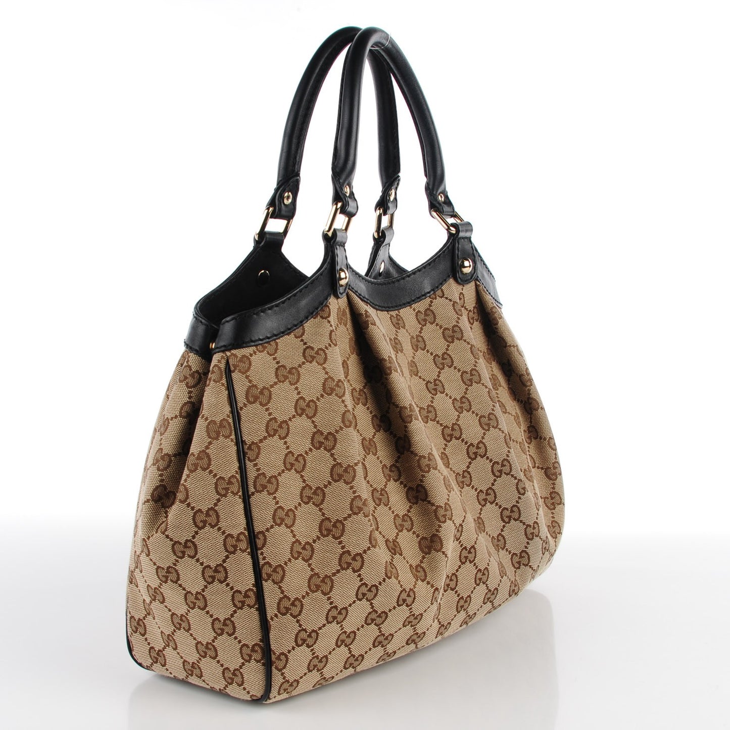 Monogram Medium Sukey Tote Beige Ebony Black