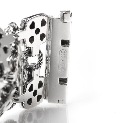 David Yurman Sterling Silver Diamond Onyx Three-Row Renaissance Bracelet 5 of 5