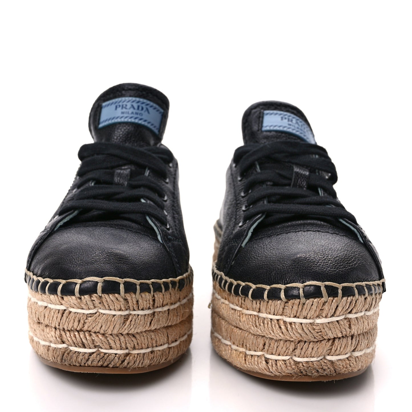 Calfskin Espadrille 45mm Platform Sneakers 38.5 Black