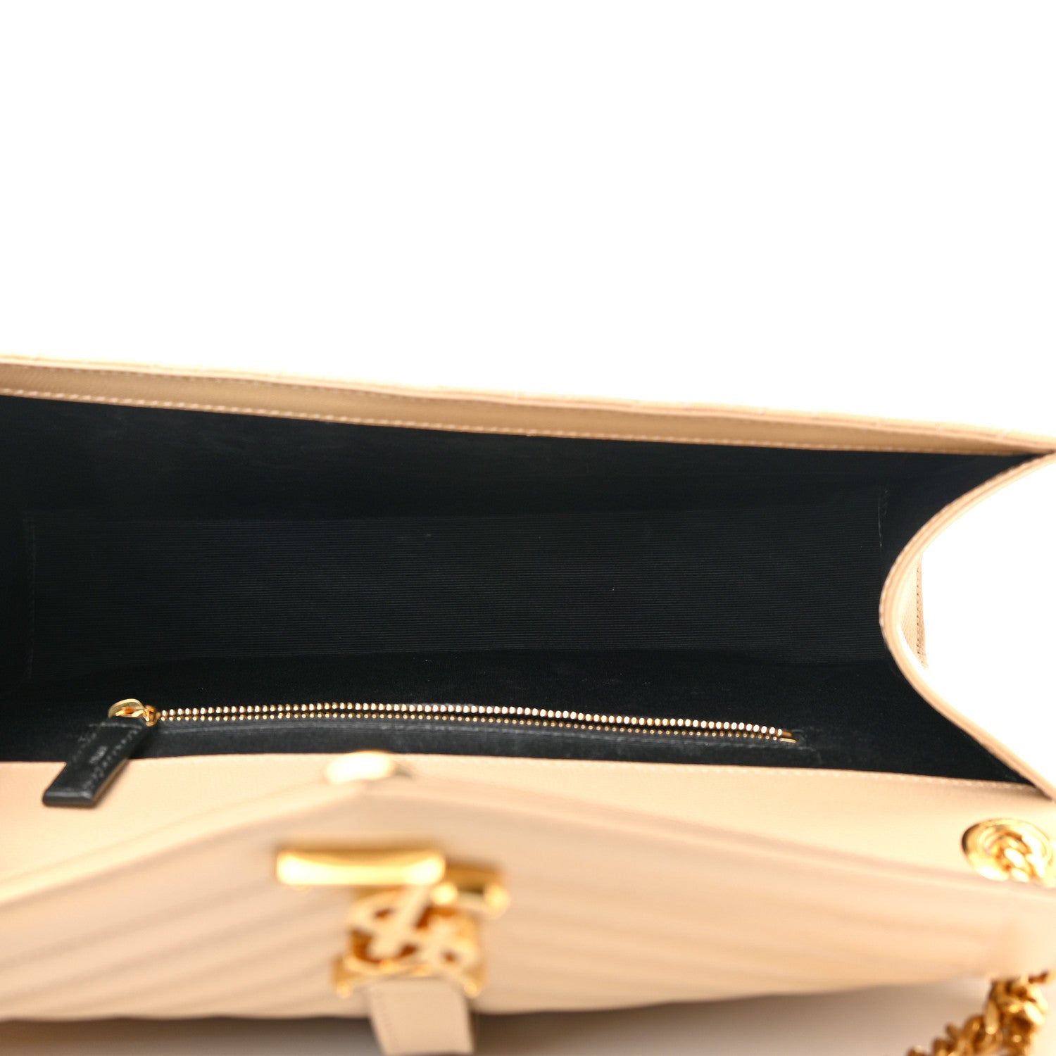 Saint Laurent Grain De Poudre Large Tri-Quilt Monogram Satchel Nude Powder 7 of 10