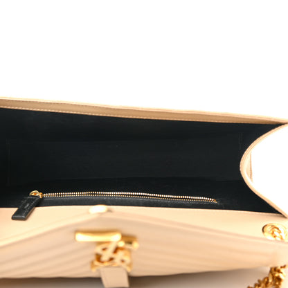 Saint Laurent Grain De Poudre Large Tri-Quilt Monogram Satchel Nude Powder 7 of 10