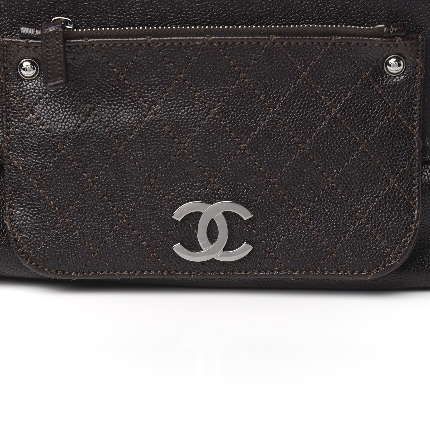 Chanel Glazed Caviar Pocket In The City Tote Brown 12 of 12