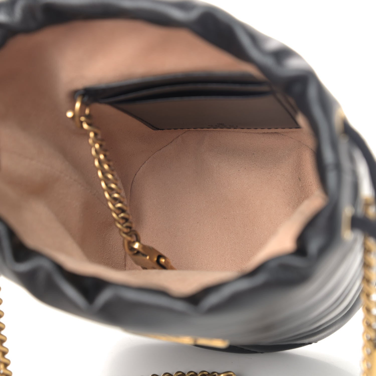 Gucci Calfskin Matelasse Mini GG Marmont 2.0 Bucket Bag Black 4 of 4