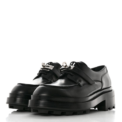 Hermes Glossed Calfskin First Oxford 36 Black 3 of 9