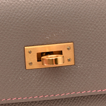 Hermes Epsom Bi-Color Horseshoe Kelly Sellier 25 Etoupe Rose Azalee 14 of 15