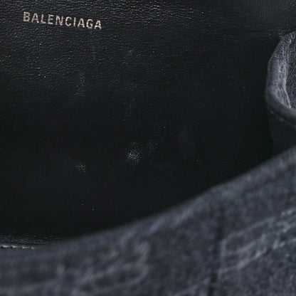 Balenciaga Washed Denim BB Monogram Hourglass Top Handle Bag XS Black 12 of 12