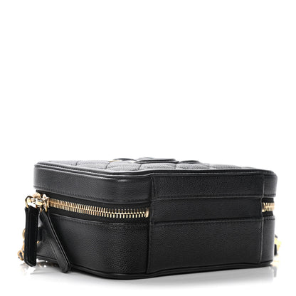 Chanel Caviar Quilted Small CC Filigree Vanity Case Black 4 of 12